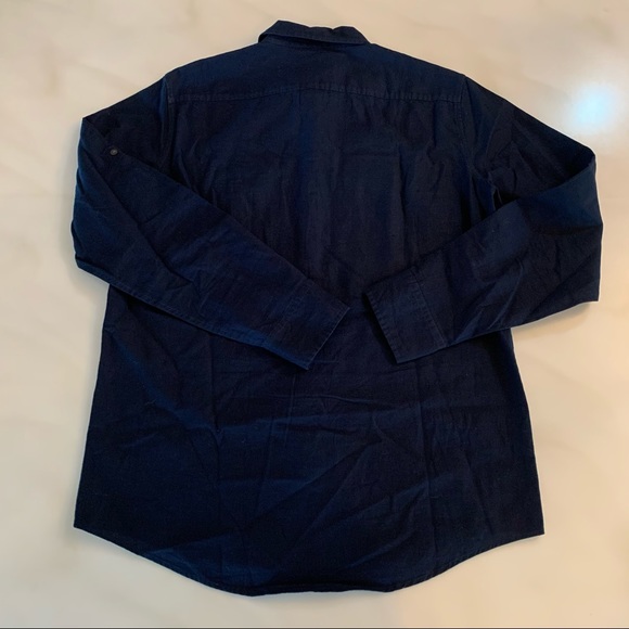 Men’s Navy Blue Michael Kors Dobby Long-Sleeve Button Up Shirt! - Picture 5 of 5